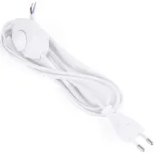 Benson Stroomsnoer met vloerdimmer - wit - 2 meter - led geschikt - CE keurmerk