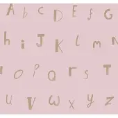 Dutch Wallcoverings - Make Believe Alphabet roze/goud