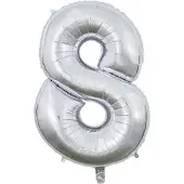 Wefiesta Cijferballon 8 Folie 66 Cm Zilver
