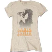 Janis Joplin T-Shirt Working The Mic Femme Beige - Taille M