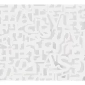 Dutch Wallcoverings Vliesbehang letters - wit/grijs