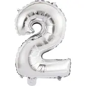 Amscan Folieballon Cijfer '2' 35 Cm Zilver
