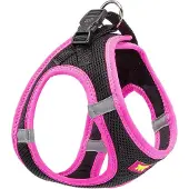Ferplast hondentuigje Kaori polyester zwart/roze 44 tot 48 cm