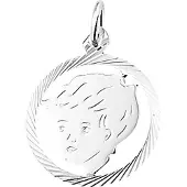 Trendjuwelier huiscollectie Hanger Zilver Jongen Gediamanteerd
