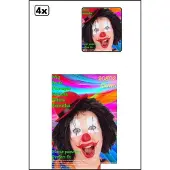 Partyxplosion 4x Clownspruik zwart
