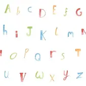 Dutch Wallcoverings - Make Believe Alphabet rood/blw/grn