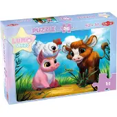 Tactic Lumo Stars Puzzel Piglet Chicken Cow - 56 Stukjes