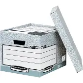 Fellowes Opbergdozen - FSC gerecycled karton - B 335 x D 404 x H 292 mm - wit - grijs - 10 stuks