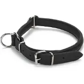 Beeztees leren halsband Djenga. Zwart. 45 cm.