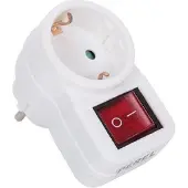 Velleman Verdeelstekker met schakelaar, stopcontact met randaarde (Schuko, type F), polypropyleen, gebruik binnenshuis, wit