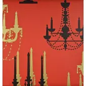 Dutch Wallcoverings Kandelaar - Rood/zwart