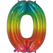 Wefiesta Folieballon Nummer 0 66 Centimeter Regenboog
