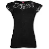 Spiral Gothic fantasy metal kanten top zwart - M - Spiral
