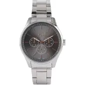 Regal Lucardi Heren herenhorloge met zilverkleurige band - Horloge - Staal - Zilverkleurig - 42 mm