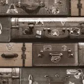 Dutch Wallcoverings - Schuimvinyl koffers bruin