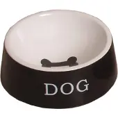 Gebr. De Boon Hondeneetbak steen zwart/wit 16 cm Eet-en-drinkbakken-hond