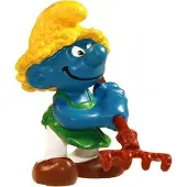 Schleich Boeren smurf - Tuinman Smurf - poppetje - 6cm - Speelfiguur