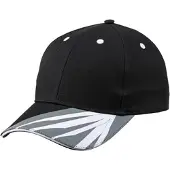 Myrtle beach Volwassenen Unisex 6 Panel Craftsmen Cap (Zwart/Koolstof Grijs/Wit)