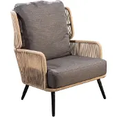 Yoi Loungestoel Tsubasa Black Rope Natural Soil