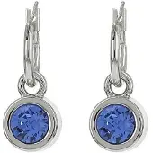 Biba Hang Oorbellen met Swarovski Steentje Sapphire