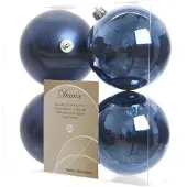 Décoris Kerstballen set | | Ø 10 cm | 4 stuks (Blauw)