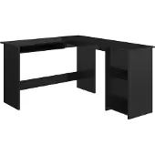 vidaXL Hoekbureau L-vormig 120x140x75 cm bewerkt hout hoogglans zwart