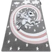Rugsx Tapijt PETIT PAARDJES grijskleuring 160x220 cm
