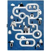 Rugsx Tapijt PETIT TOWN STAD STRAAT blauw 200x290 cm