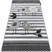 Rugsx Tapijt PETIT BIRDS VOGELS grijskleuring 140x190 cm