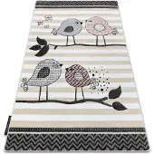 Rugsx Tapijt PETIT BIRDS VOGELS crème 160x220 cm