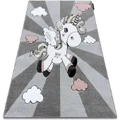 Rugsx Tapijt PETIT UNICORN EENHOORN grijskleuring 160x220 cm