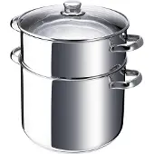Beka 12230024, 15 liter, Roestvrij staal, Rond, Keramisch, Gas, Halogeen, Inductie, Afgesloten kookplaat, Roestvrij staal, Glas