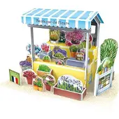 Cubicfun 3D puzzel Flower Stall France 16,5 cm foam 37 stukjes