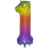 Wefiesta Folieballon Nummer 1 66 Centimeter Regenboog