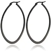 Cilla Jewels Ovale oorbellen Edelstaal Zwart-30mm