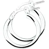 The Jewelry Collection Oorringen Ronde Buis - Zilver