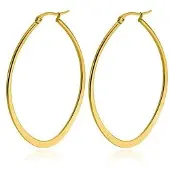 Cilla Jewels Ovale oorbellen Edelstaal Goudkleurig-30mm