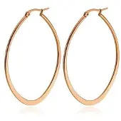 Cilla Jewels Ovale oorbellen Edelstaal Rose-60mm