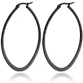 Cilla Jewels Ovale oorbellen Edelstaal Zwart-40mm