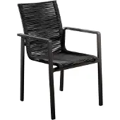 Yoi Ishi stackable dining stoel aluminium black rope black