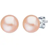Valero Pearls Oorbellen abrikoos / zilver