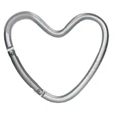 Dooky Universal Hook Tassenhaak Hartvorm Silver (mat)