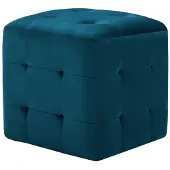vidaXL Poef 2 st 30x30x30 cm fluweel blauw