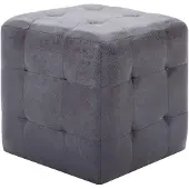 vidaXL Nachtkastjes 2 st 30x30x30 cm kunstsuède grijs
