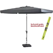 Madison parasol Rechthoek Delos Grijs 300 x 200 cm incl beschermhoes