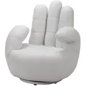 Vente-unique Draaiende fauteuil CATCHY van kunstleer - wit