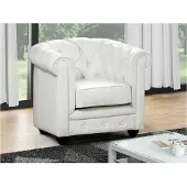 Vente-Unique.nl Fauteuil CHESTERFIELD van kunstleer - Wit