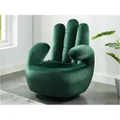 Vente-unique Draaibare fauteuil hand CATCHY van fluweel - Spargroen