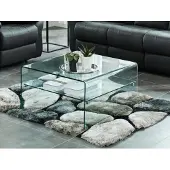 Vente-unique Salontafel STILEOS - Dubbele plaat - Gehard glas