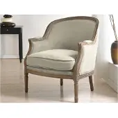 Vente-unique Fauteuil van linnen ALIENOR - beige